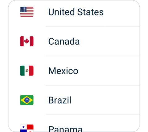 HammerVPN connect step 2, choose VPN server location